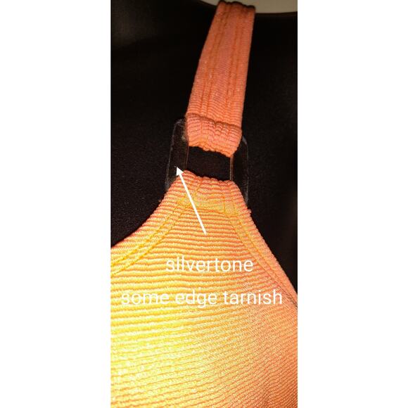 Vintage Baja Blue Swimsuit Sz 8 One Piece Neon Orange Tank Style Silver Detail - Picture 7 of 16